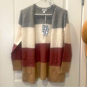 NEW…Market & Spruce Colorblock Open Cardigan Sweater